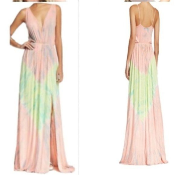 Go COUTURE V-NECK TIE-DYE MAXI DRESS NEW - Picture 2 of 14